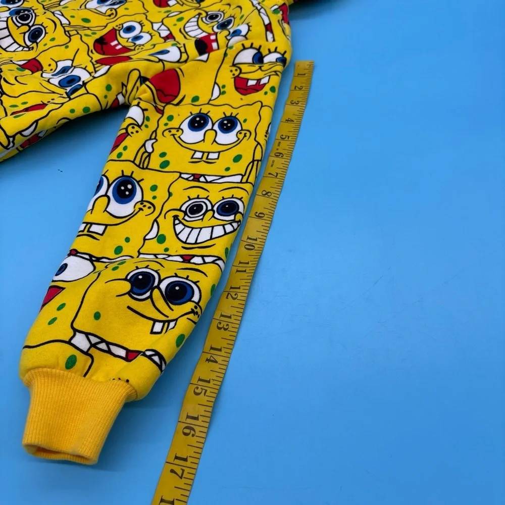 Sponge Bob Squarepants Kids Graphic Full Zip Hoodie Yellow Unisex Size 130